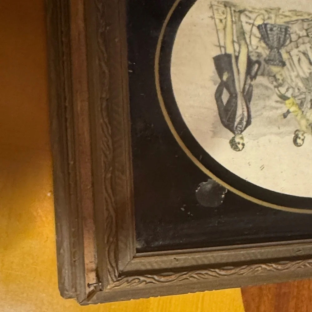 Vintage Framed Oval print in jewelery box
